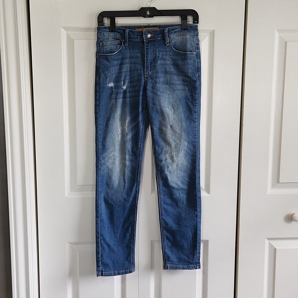 Joe's Jeans Womens Medium Wash Straight Jeans Size 28 Distressed 5 Pockets‎